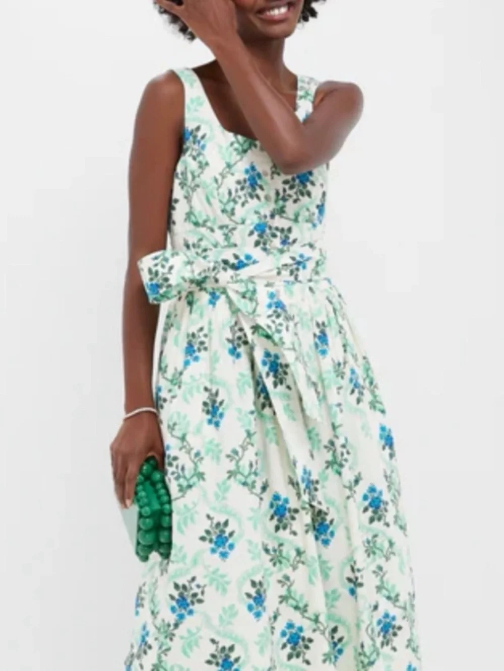 Tuckernuck Sophie Midi Dress Cerulean Vine in Victorian Lattice Floral NEW $328 - Picture 3 of 15